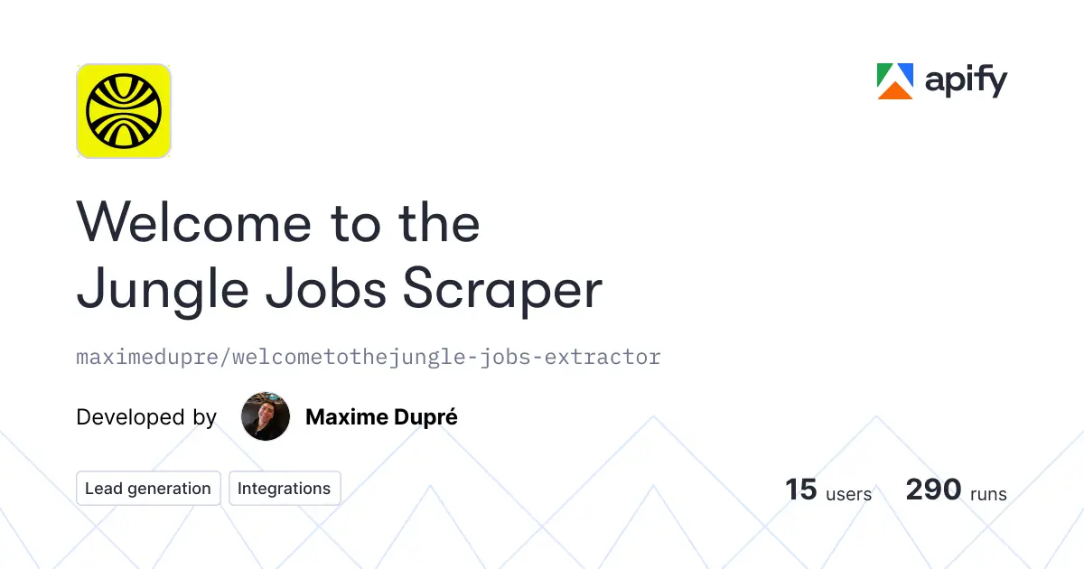 Welcome to the Jungle Jobs Scraper product image