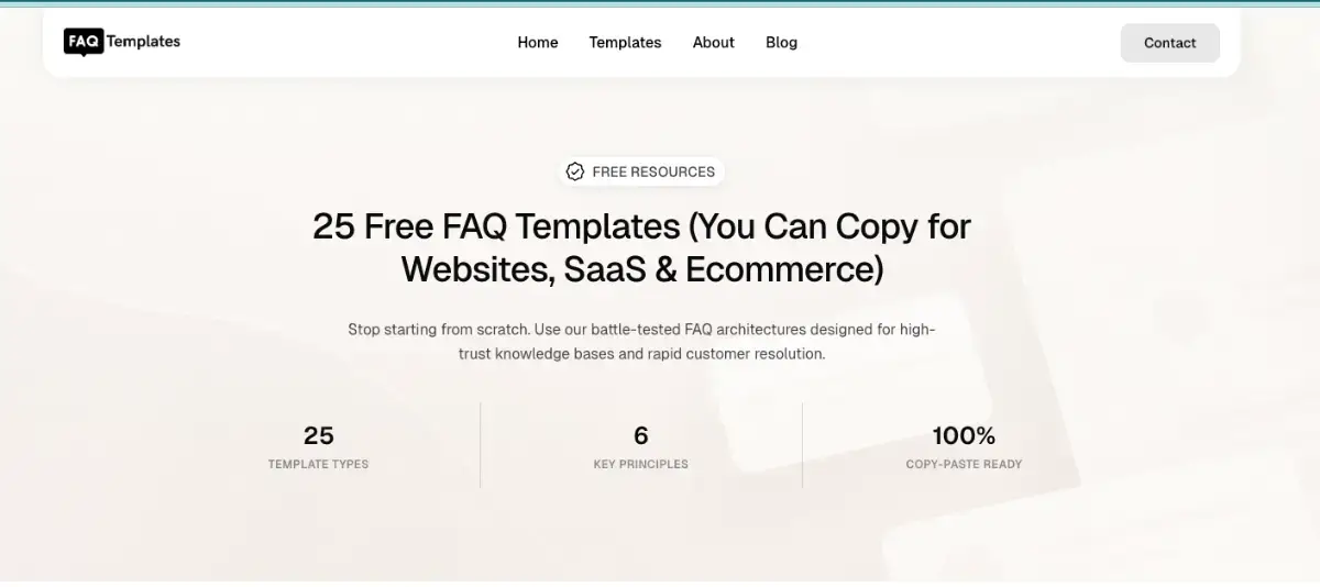 FAQ Templates product image